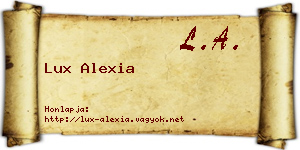 Lux Alexia névjegykártya
